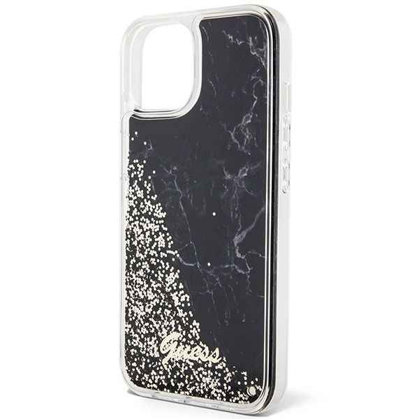 GUESS futerał do IPHONE 13 / 14 / 15 GUHCP14SLCSGSGK (Liquid Glitter Marble) czarny