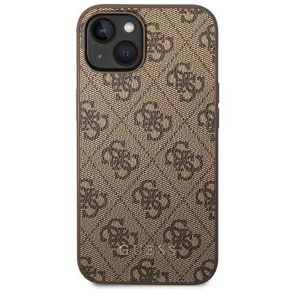 GUESS futerał do IPHONE 14 GUHCP14SG4GFBR (4G Gold Logo) brązowy