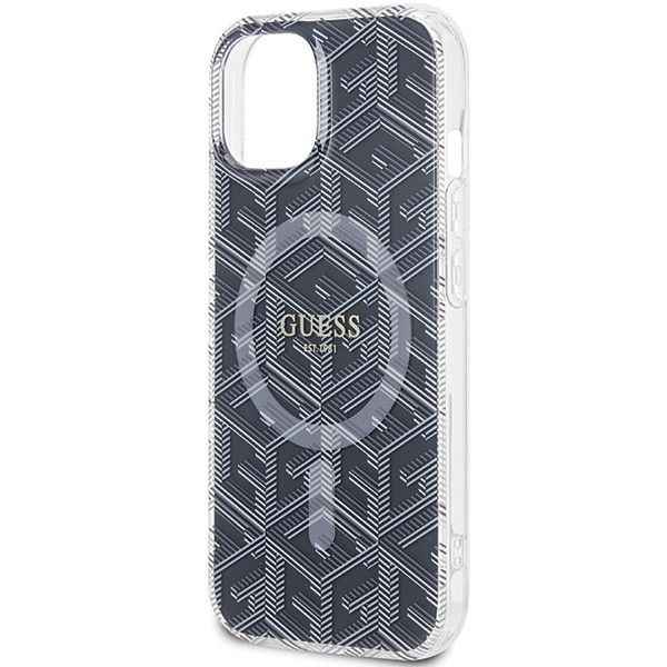 GUESS futerał do IPHONE 15 Plus kompatybilny z MagSafe GUHMP15MHGCUSTGK do iPhone 15 Plus (IML GCUBE) czarny