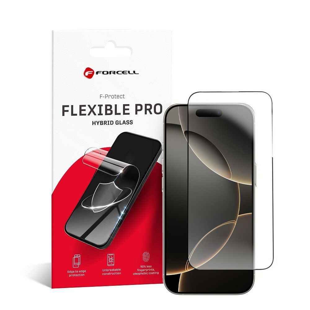Szkło hybrydowe do iPhone 16 Pro Max Forcell Flexible 5D czarne