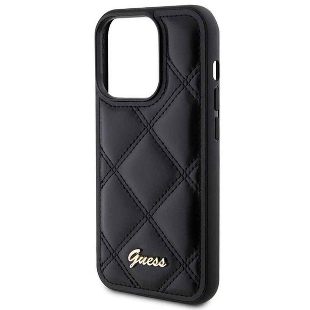 GUESS futerał do IPHONE 15 Pro GUHCP15LPSQSQSK (Quilted Metal Logo) czarny