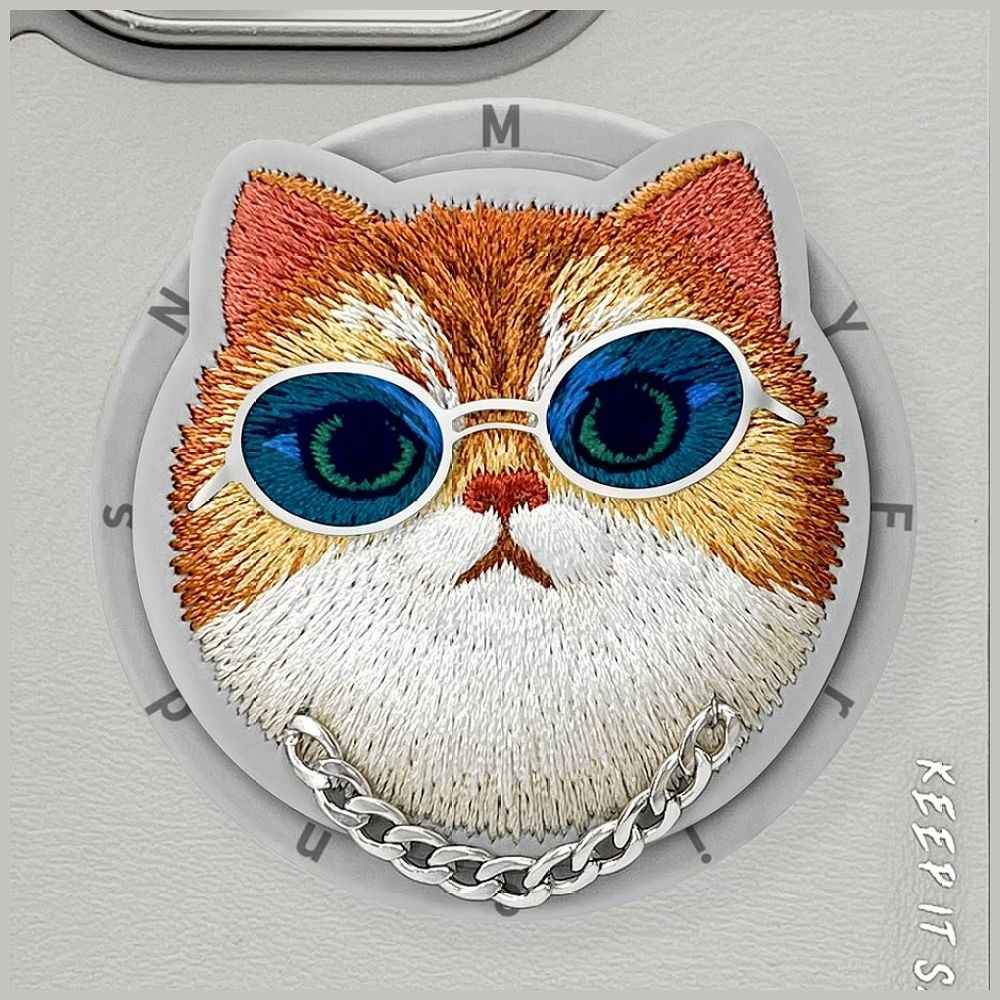 NIMMY futerał GLASSES COOL CAT kompatybilny z MagSafe do iPhone 16 Pro szary