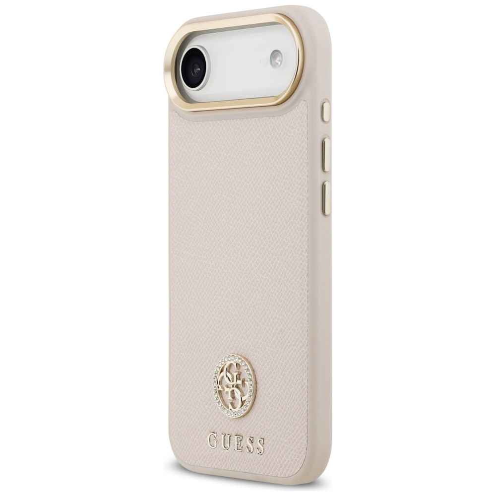 GUESS futerał do IPHONE 17 Air kompatybilny z MagSafe GUHMP17MPGCRMDEP (PU W/ Grained Strass Logo) różowy