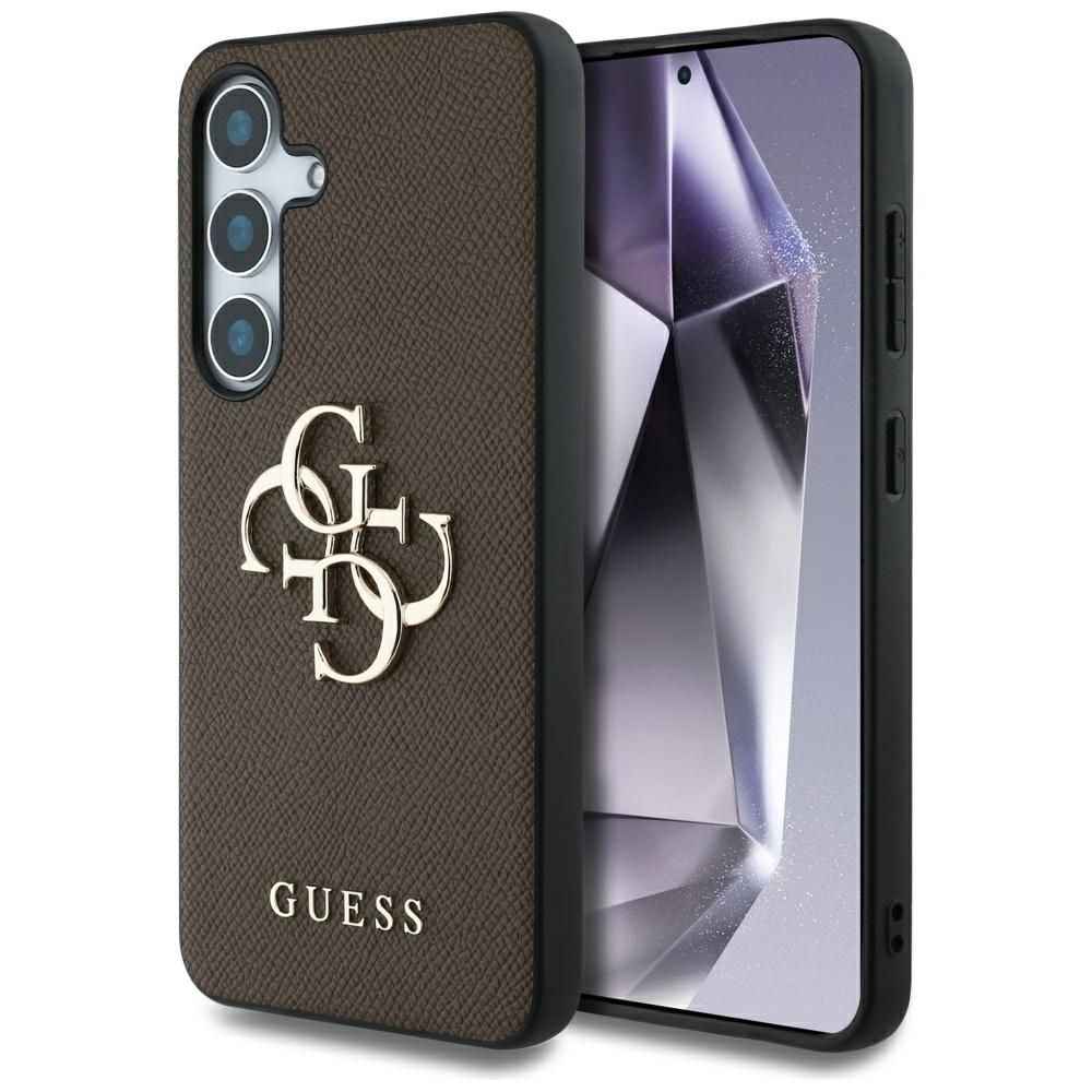 GUESS futerał do SAMSUNG S25 GUHCS25SPGT4MBW (PU Grained Big 4G and Classic Logo) brązowy