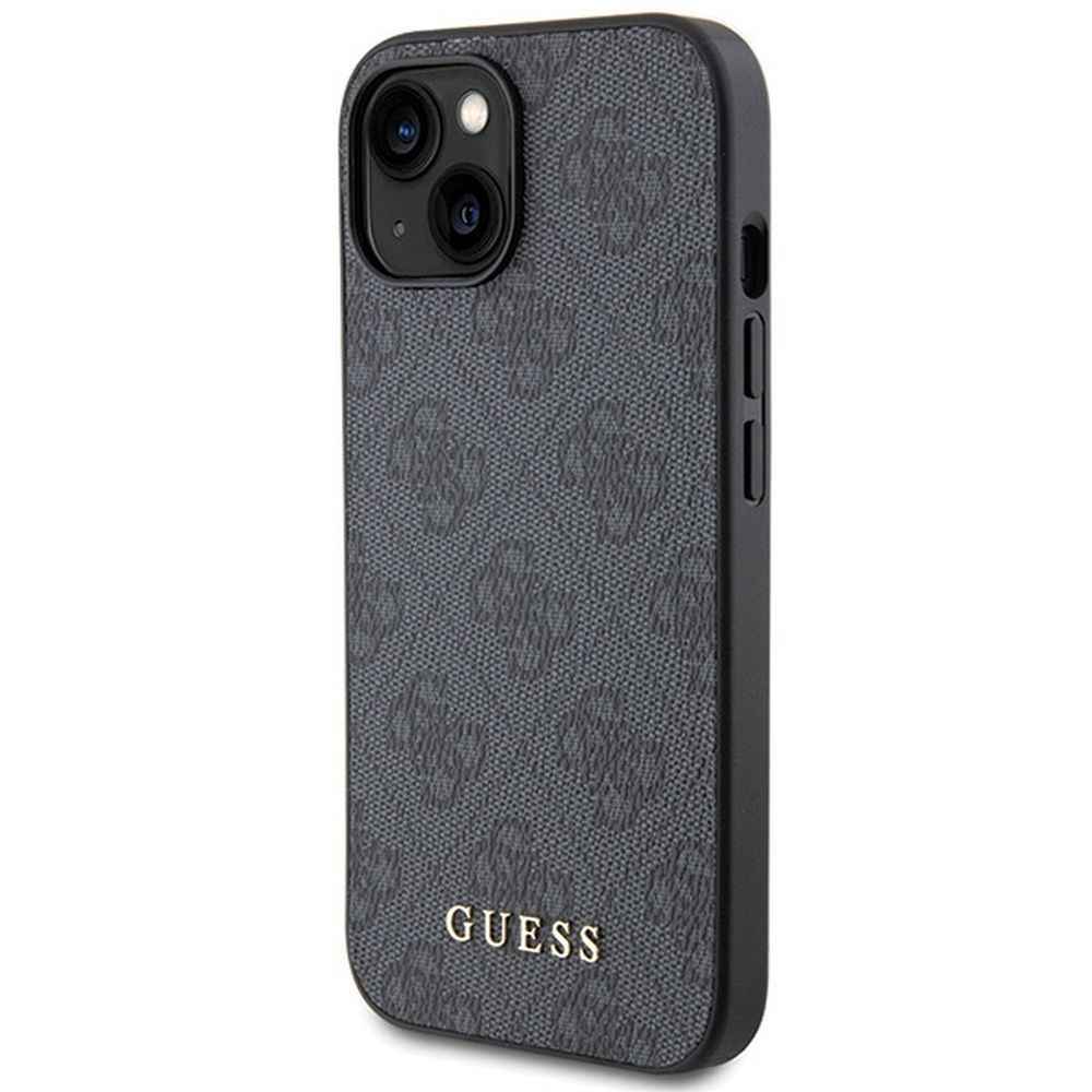 GUESS Etui do iPhone 15 GUHCP15SG4GFGR (4G Metal Logo) szary
