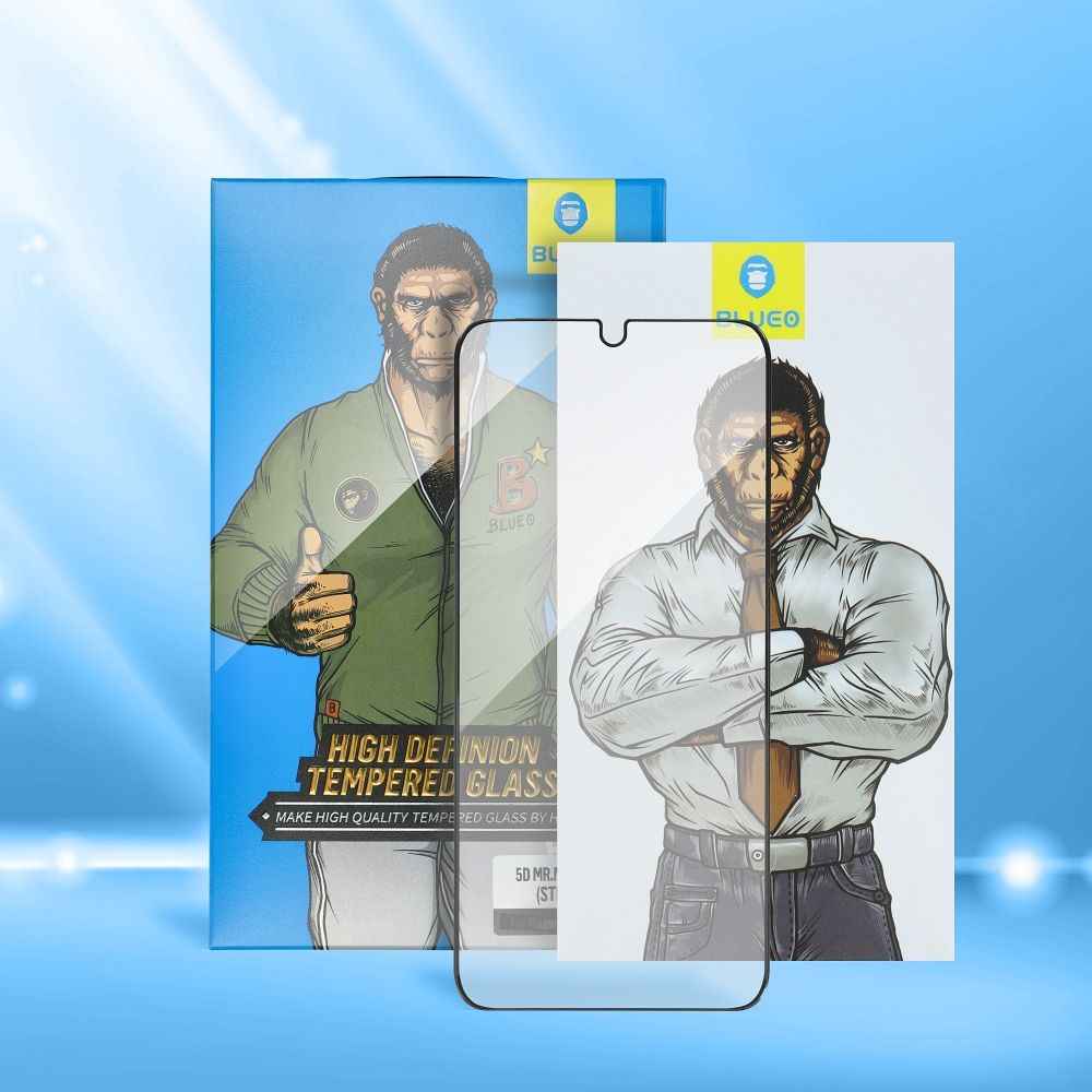 Szkło Hartowane 5D Mr. Monkey Glass - Apple iPhone 15 Pro czarny (Strong HD)