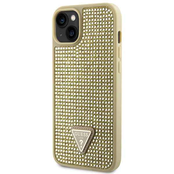 GUESS futerał do IPHONE 13 / 14 / 15 GUHCP14SHDGTPD (Rhinestone Triangle) złoty