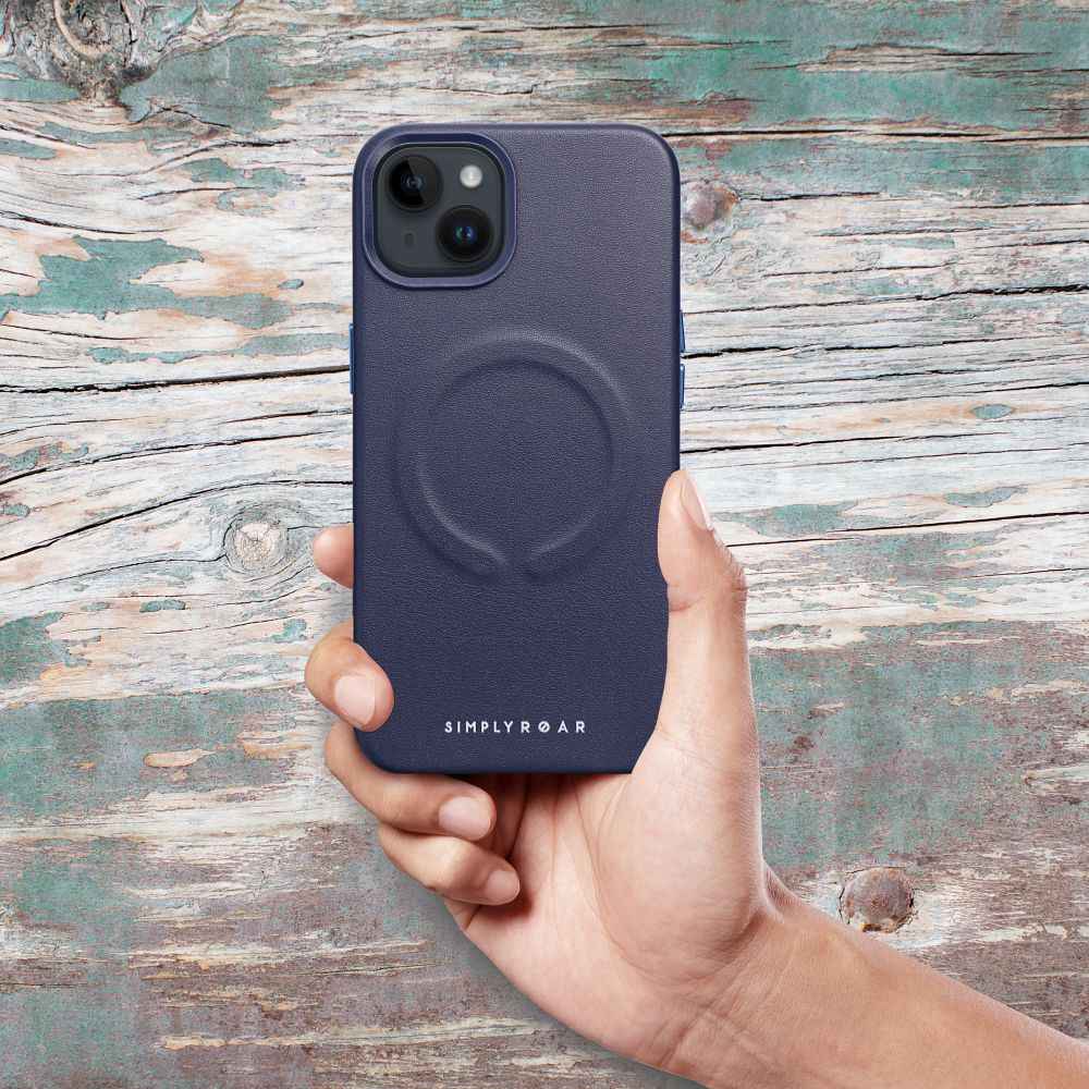 ROAR Etui LEATHER MAG kompatybilny z MagSafe do iPhone 12 Pro Max Granatowy