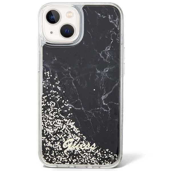 GUESS futerał do IPHONE 13 / 14 / 15 GUHCP14SLCSGSGK (Liquid Glitter Marble) czarny
