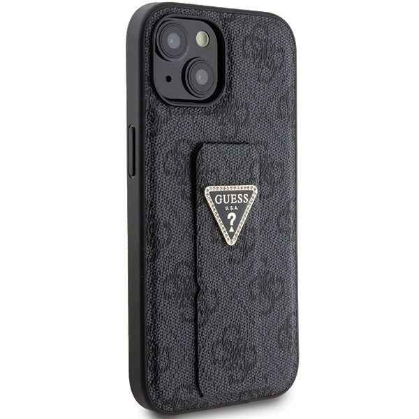 GUESS futerał do IPHONE 13 / 14 / 15 GUHCP15SPGS4TDK (Grip Stand 4G Triangle Strass) czarny