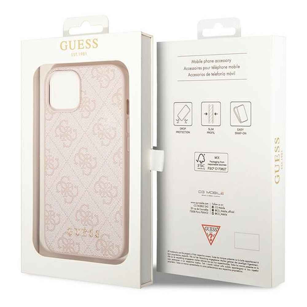 GUESS futerał do IPHONE 14 GUHCP14SG4GFPI (4G Gold Logo) różowy