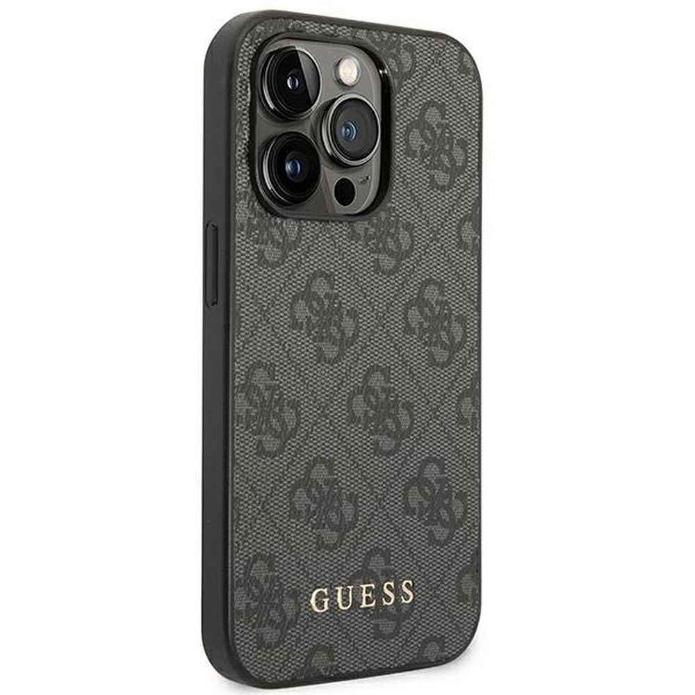 GUESS futerał do IPHONE 14 Pro GUHCP14LG4GFGR (4G Gold Logo) szary