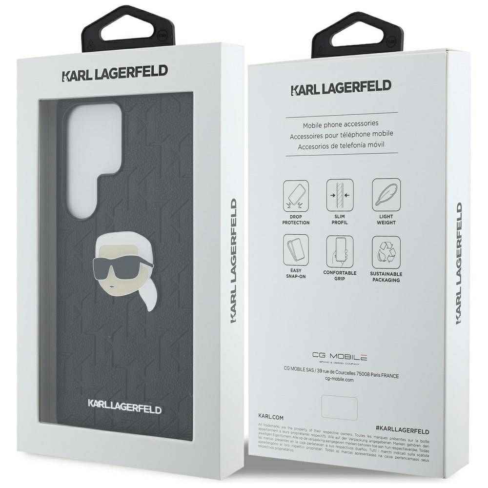 KARL LAGERFELD futerał do SAMSUNG S25 Ultra KLHCS25LPGKLKIPK (PU Monogram K. Head Pin) czarny