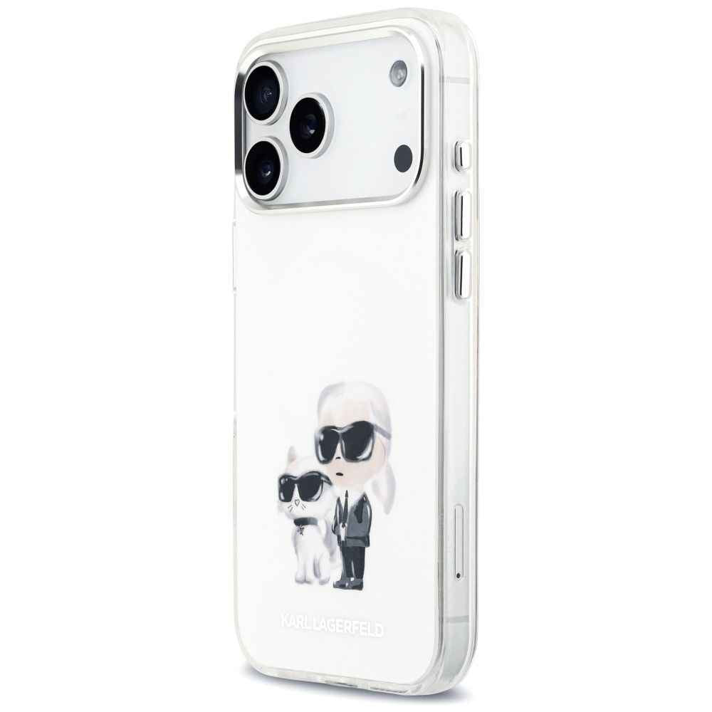 KARL LAGERFELD futerał do IPHONE 17 Pro Max kompatybilny z MagSafe KLHMP17XHMKCAQOH (IML Aquarelle K&C & Logo) biały
