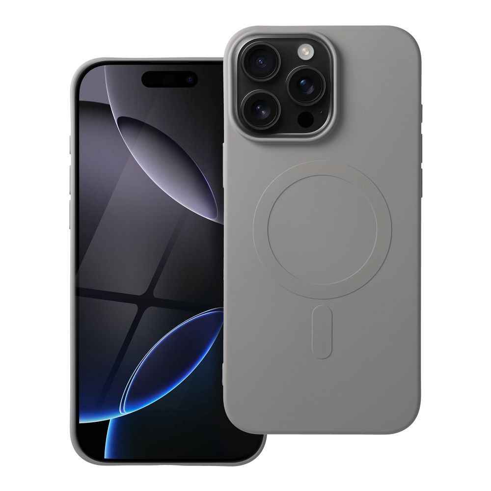 Futerał SILICONE MAG COVER (big hole) kompatybilny z MagSafe do iPhone 16 Pro Max tytanowy szary