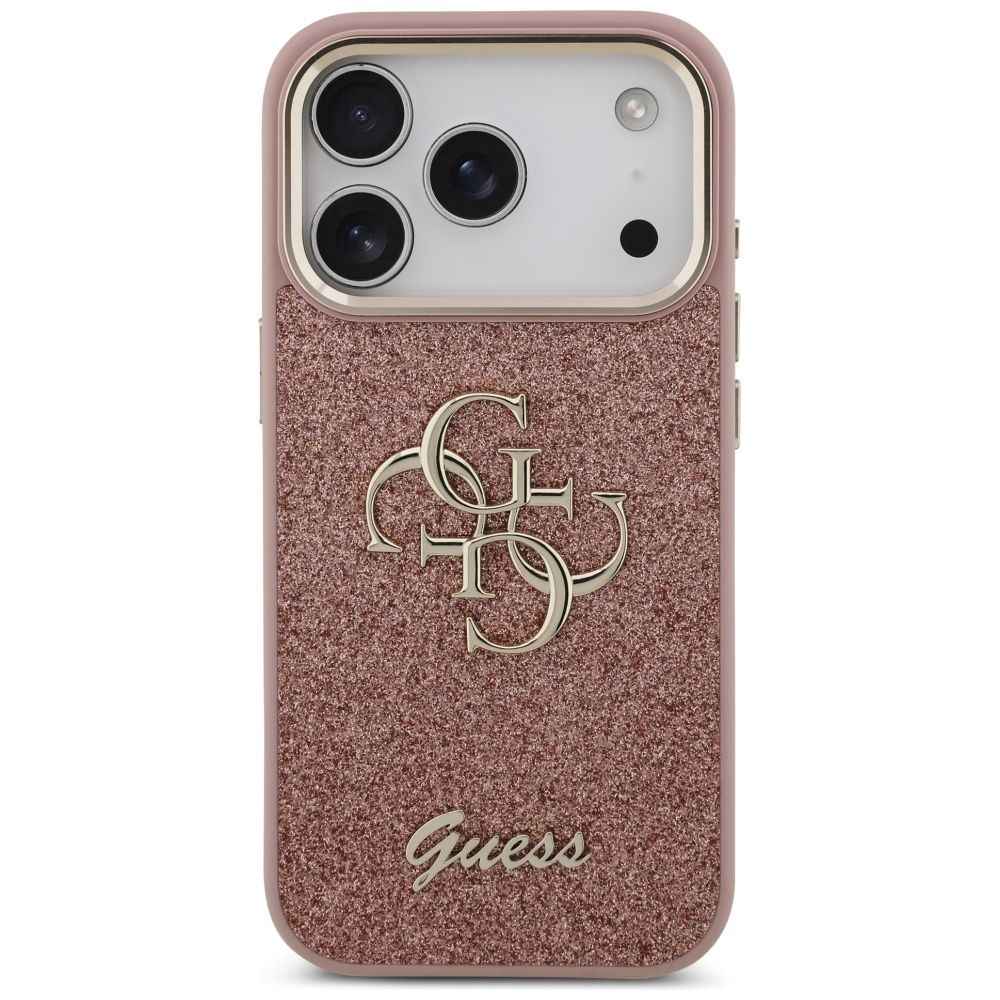 GUESS futerał do IPHONE 17 Pro GUHCP17LHG4SGCP (Fixed Glitter Big 4G Metal Frame) różowy