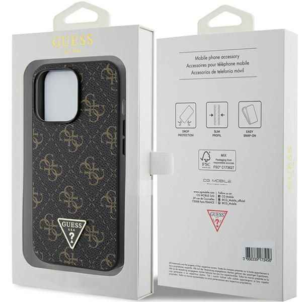 GUESS futerał do IPHONE 14 Pro GUHCP14LPG4GPK (4G Triangle Metal Logo) czarny