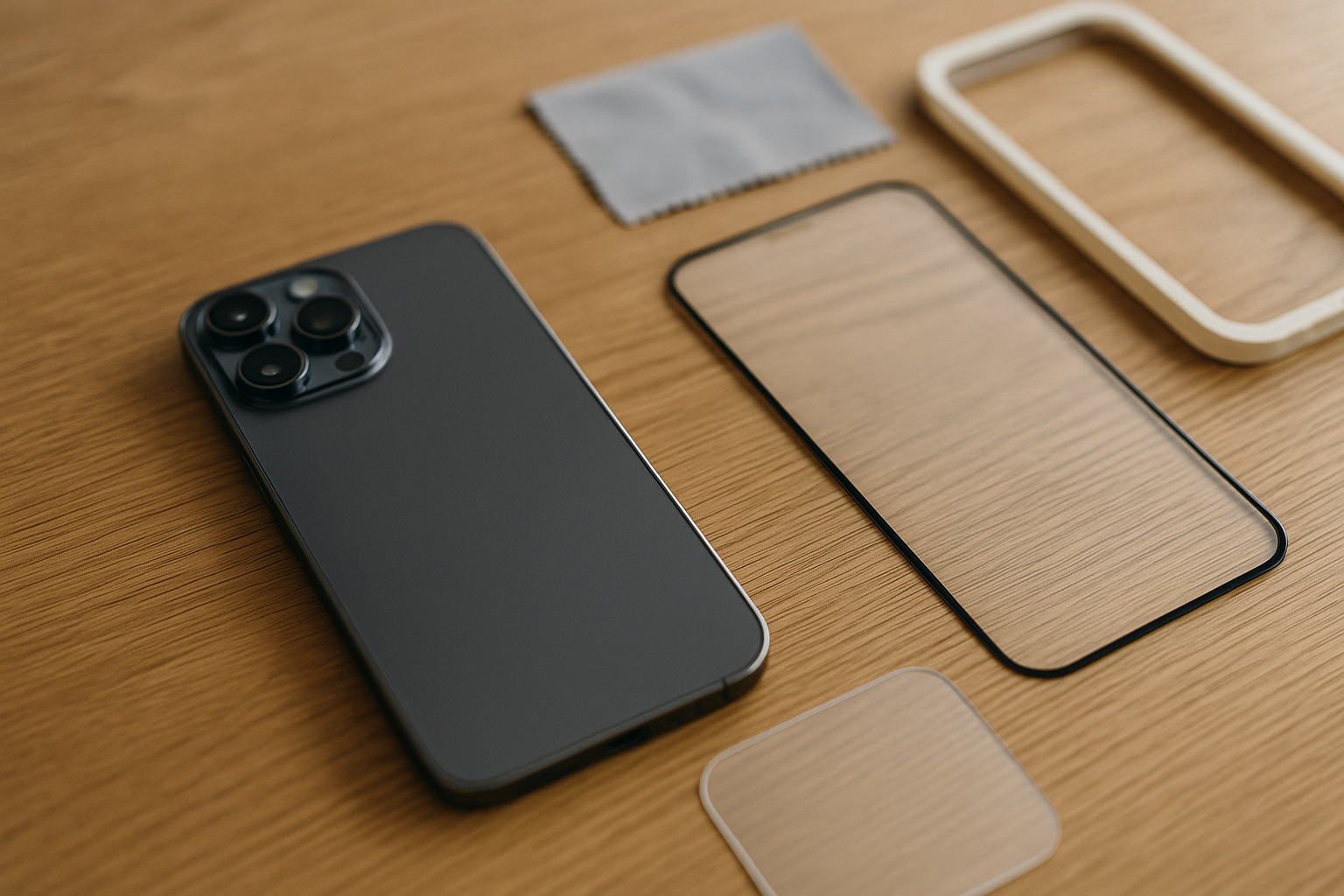 Grafika przedstawia Szkło hybrydowe vs szkło hartowane do iPhone 16 Pro Max - co wybrać?