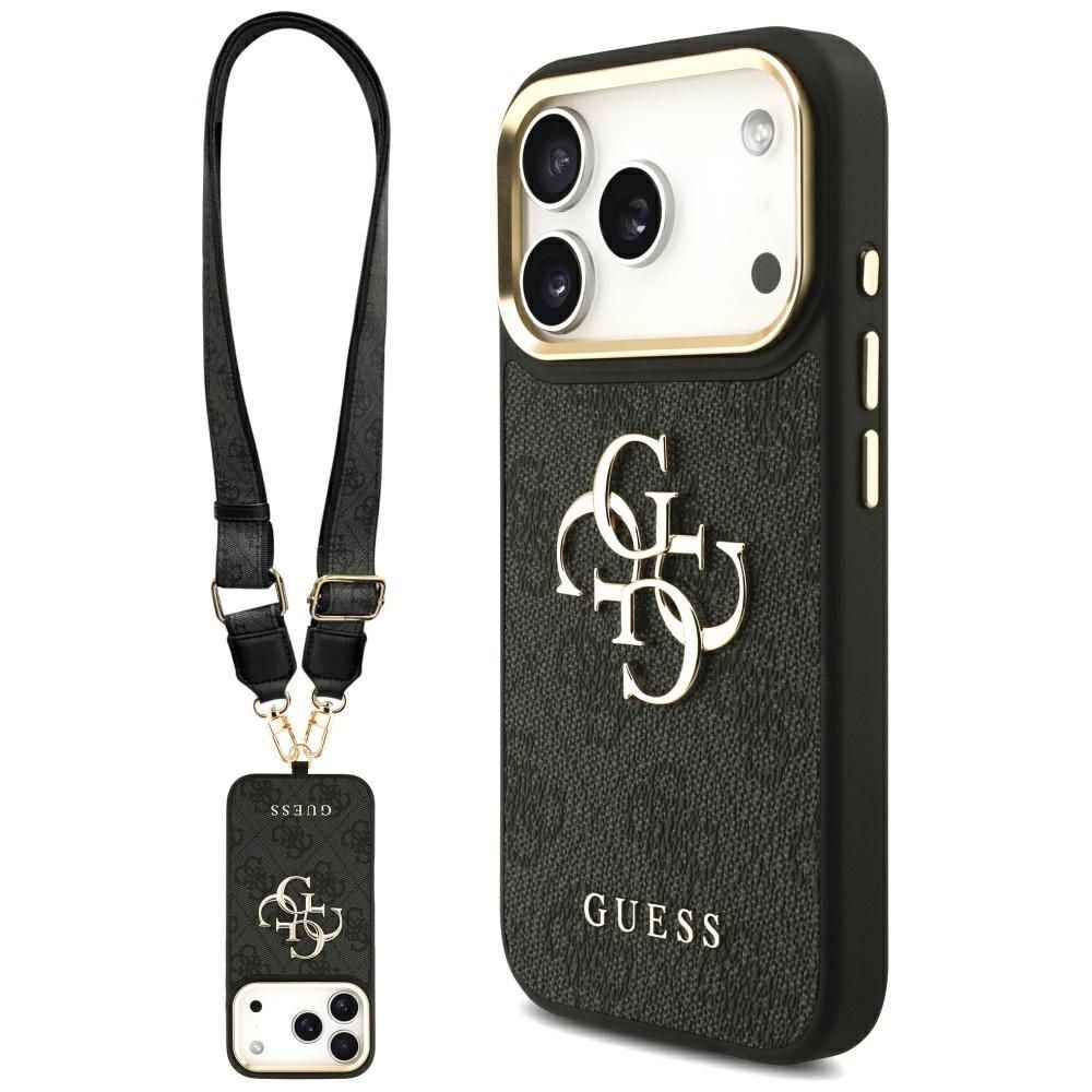 GUESS futerał do IPHONE 17 Pro GUHCP17LP4G4BCSK (PU W/ Big 4G Classic & Big Strap Metal Buttons) czarny