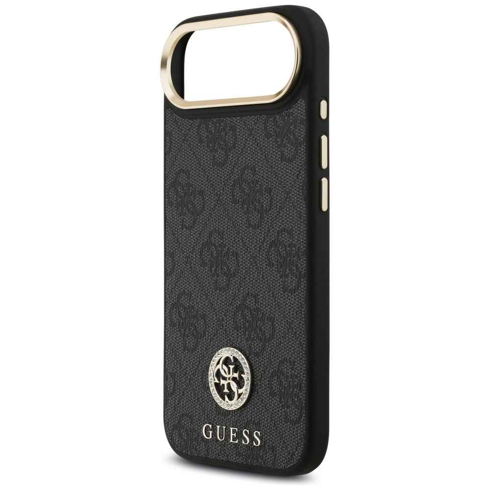 GUESS futerał do IPHONE 17 Air kompatybilny z MagSafe GUHMP17MP4G4DCSK (PU W/ Strass Logo & Big Strap Metal Buttons) czarny