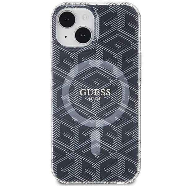 GUESS futerał do IPHONE 15 Plus kompatybilny z MagSafe GUHMP15MHGCUSTGK do iPhone 15 Plus (IML GCUBE) czarny