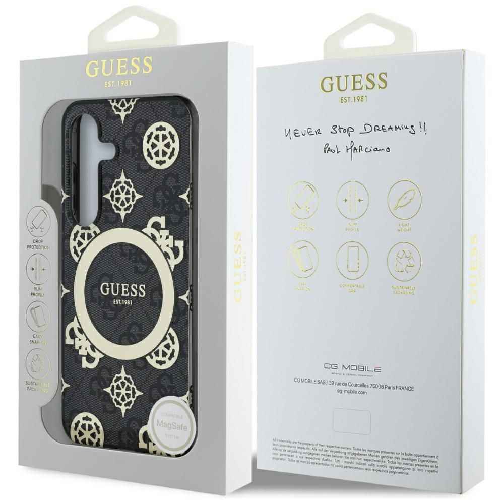 GUESS futerał do SAMSUNG S25 GUHMS25SH4PYEEK (Magnetic IML Peony on 4G Background) czarny