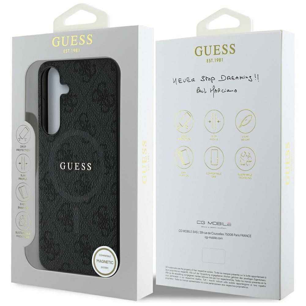 GUESS futerał do SAMSUNG S25 Plus GUHMS25MG4GFRK (Magnetic PU 4G Ring Classic Logo) czarny