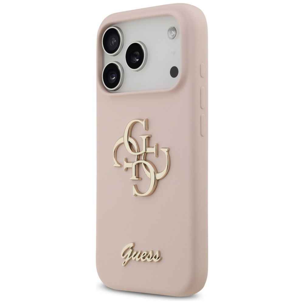 GUESS futerał do IPHONE 17 Pro GUHCP17LSC4GSMP (Silicone W/ Big 4G Script) różowy