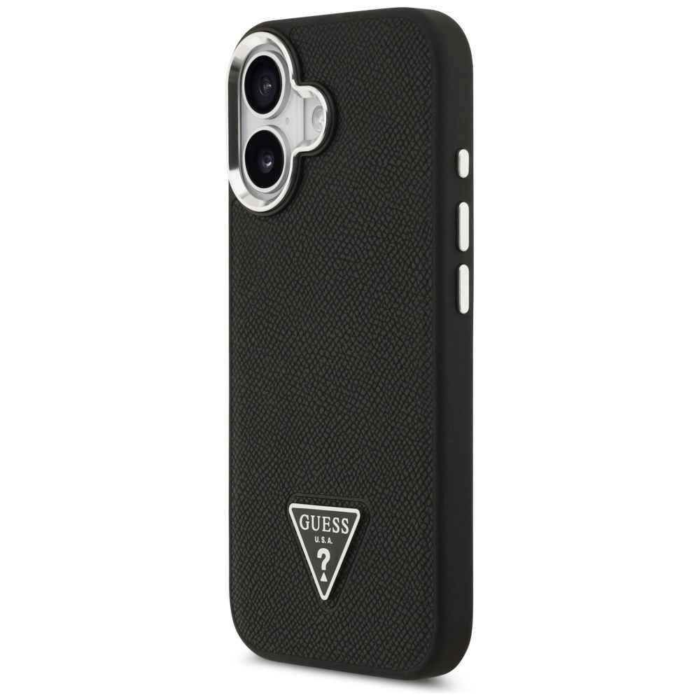 GUESS futerał do IPHONE 17 kompatybilny z MagSafe GUHMP17SPGTSPSK (Grained PU Triangle Logo) czarny