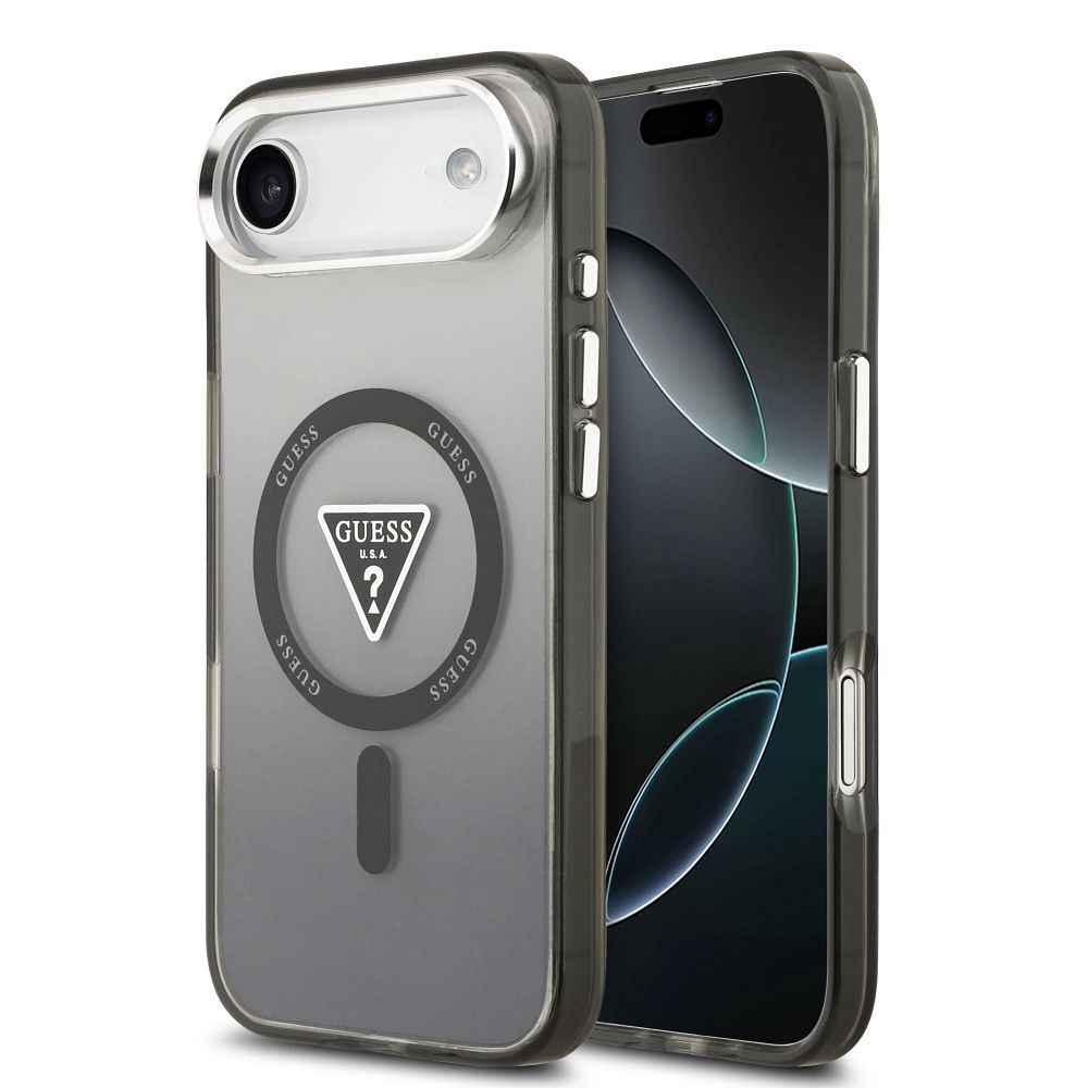 GUESS futerał do IPHONE 17 Air kompatybilny z MagSafe GUHMP17MHGTMLCGK (IML Gradient W/ Triangle Logo) czarny