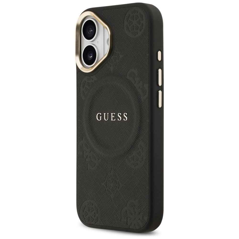 GUESS futerał do IPHONE 17 kompatybilny z MagSafe GUHMP17SPSAMSECK (PU W/ Peony Hot Stamp) czarny