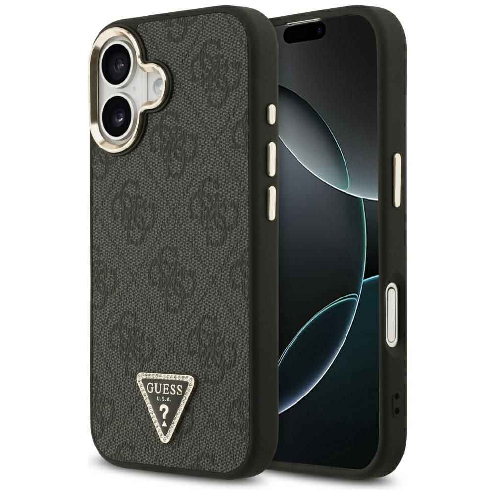 GUESS futerał do IPHONE 17 kompatybilny z MagSafe GUHMP17SP4GTDGMK (4G PU W/ Triangle Logo) złoto czarny