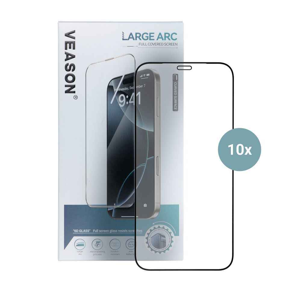 Szkło Hartowane 6D Pro Veason Glass (SET 10in1) - do Iphone X / XS / 11 Pro czarny