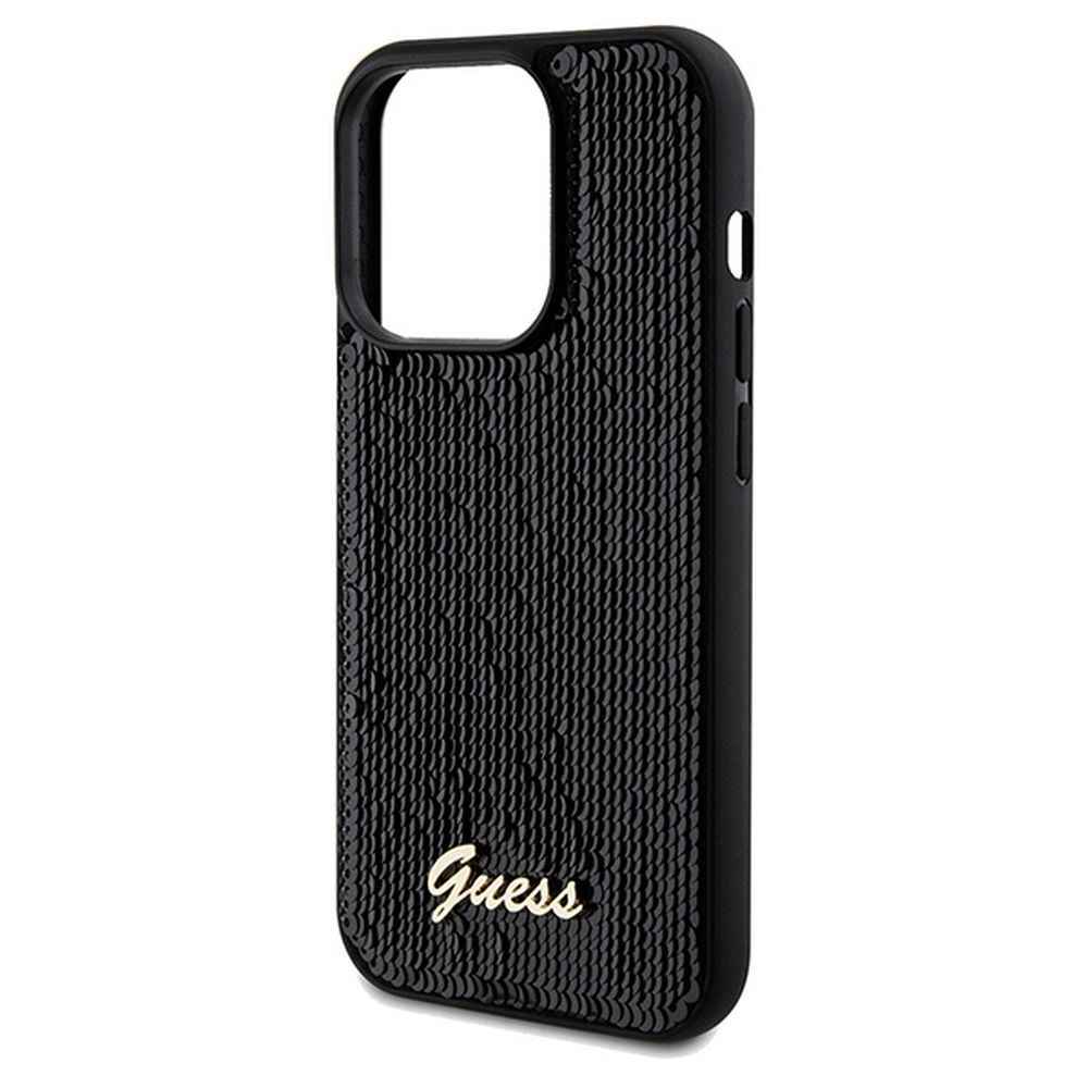 GUESS futerał do IPHONE 14 Pro GUHCP14LPSFDGSK (Sequin Script Metal) czarny