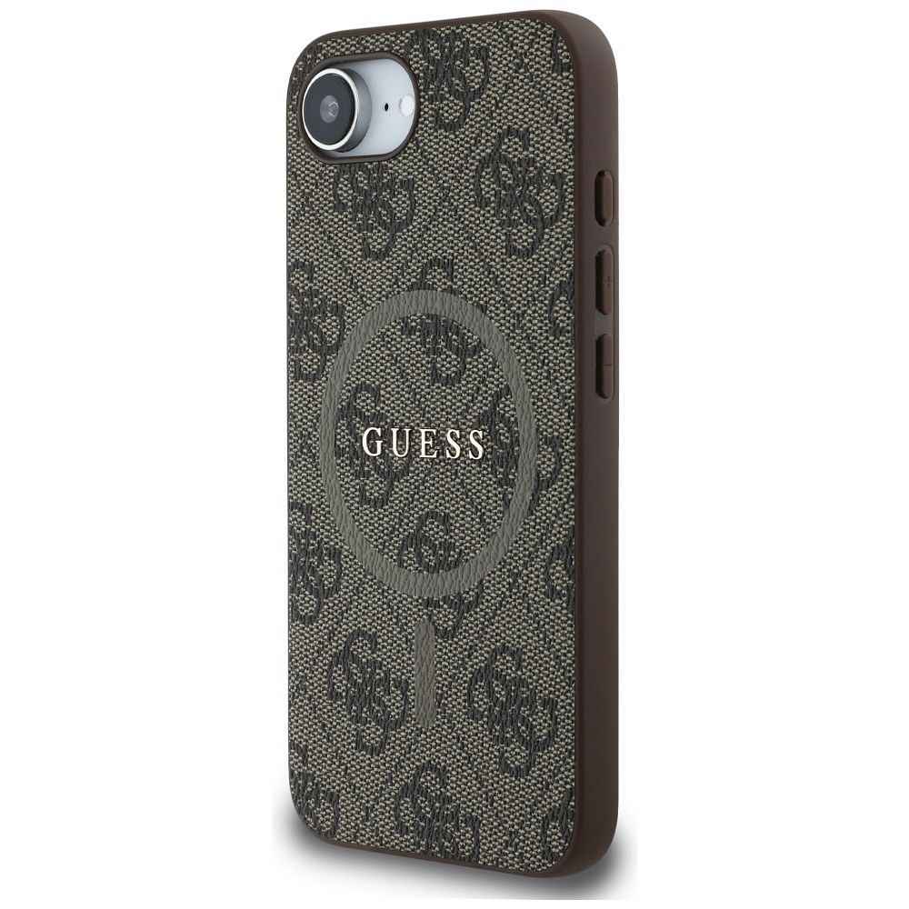 GUESS futerał do IPHONE 16e (SE 4 2025) kompatybilny z MagSafe GUHMPSE4G4GFRW (PU 4G Ring Classic Logo) brązowy