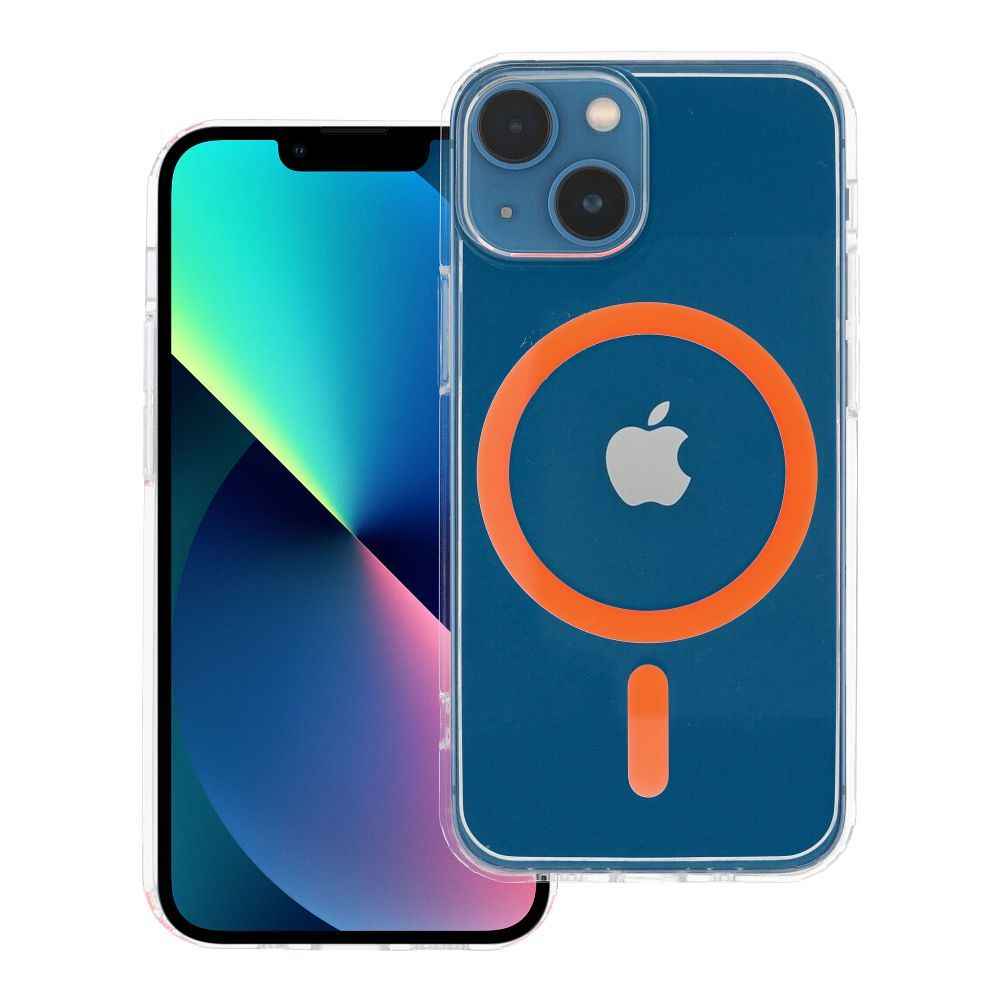 Drop Glue Colorful Ring Mag Cover kompatybilny z MagSafe pasuje do IPHONE 13 MINI pomarańczowy