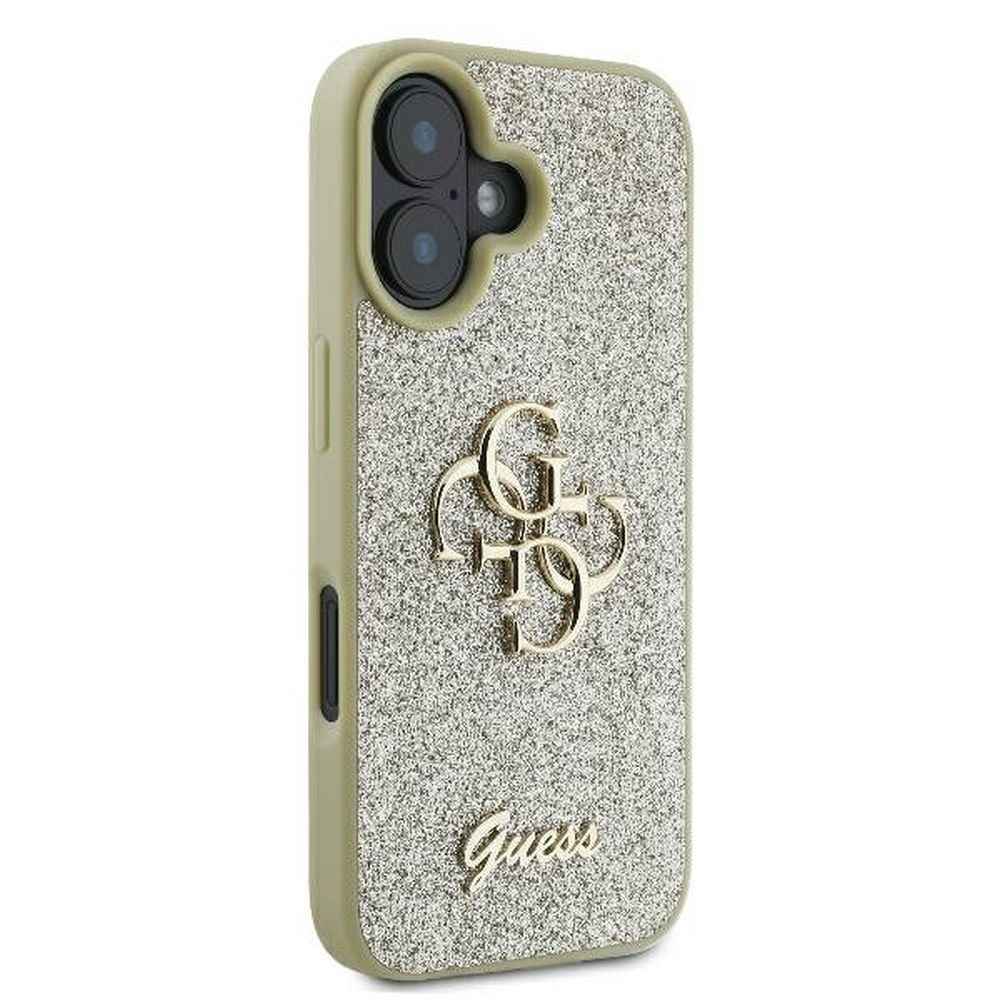 GUESS futerał do IPHONE 16 Plus GUHCP16MHG4SGD (Fixed Glitter Big 4G) złoty