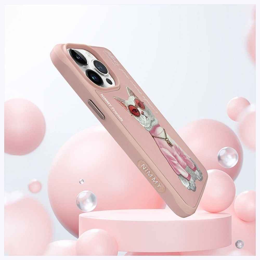NIMMY futerał GLASSES COOL CAT do iPhone 15 Pro Max różowy