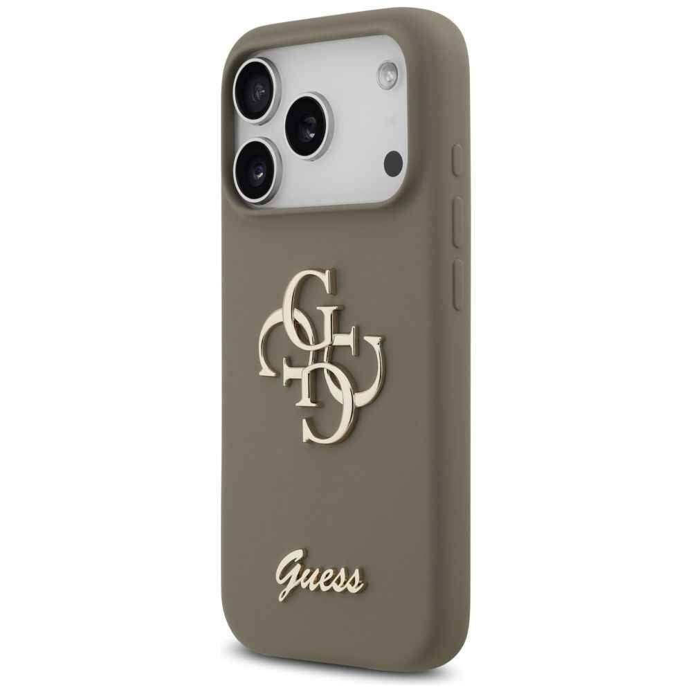GUESS futerał do IPHONE 17 Pro GUHCP17LSC4GSMW (Silicone W/ Big 4G Script) brązowy