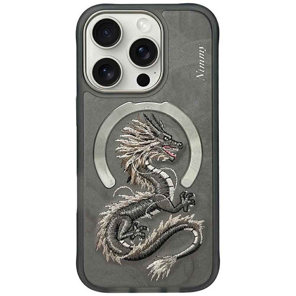 NIMMY futerał DRAGON kompatybilny z MagSafe do iPhone 16 Pro Max szary