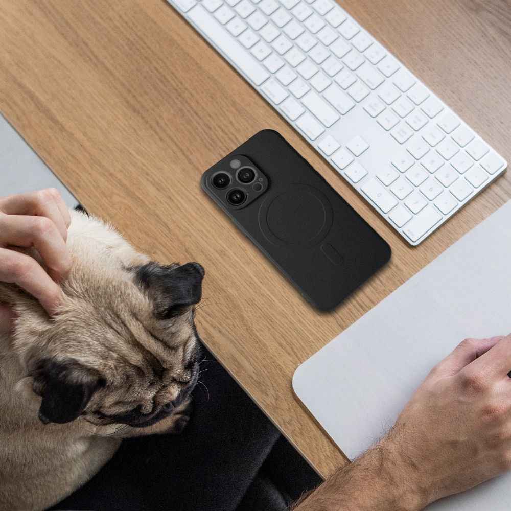 Futerał SILICONE MAG COVER kompatybilny z MagSafe do IPHONE 15 Pro Max czarny