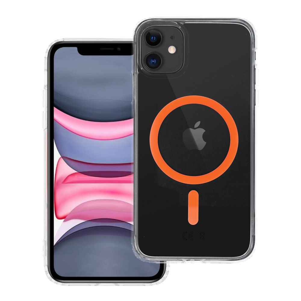 Drop Glue Colorful Ring Mag Cover kompatybilny z MagSafe pasuje do IPHONE 11 pomarańczowy