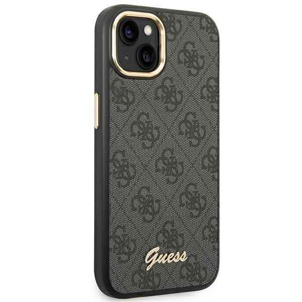 GUESS futerał do IPHONE 13 / 14 / 15 GUHCP14SHG4SHK (4G Vintage Gold Logo) czarny