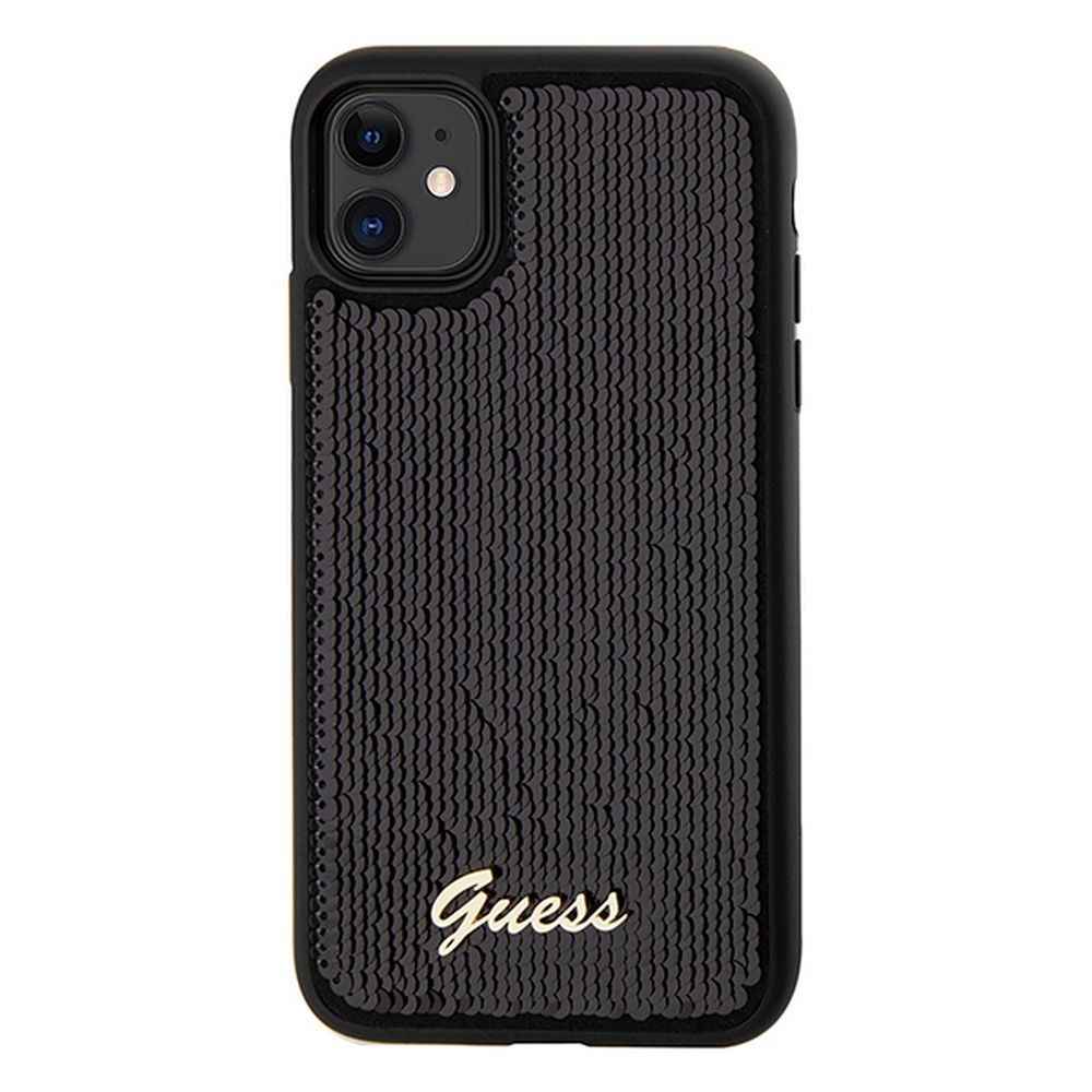 GUESS futerał do IPHONE 11 GUHCN61PSFDGSK (Sequin Script Metal) czarny