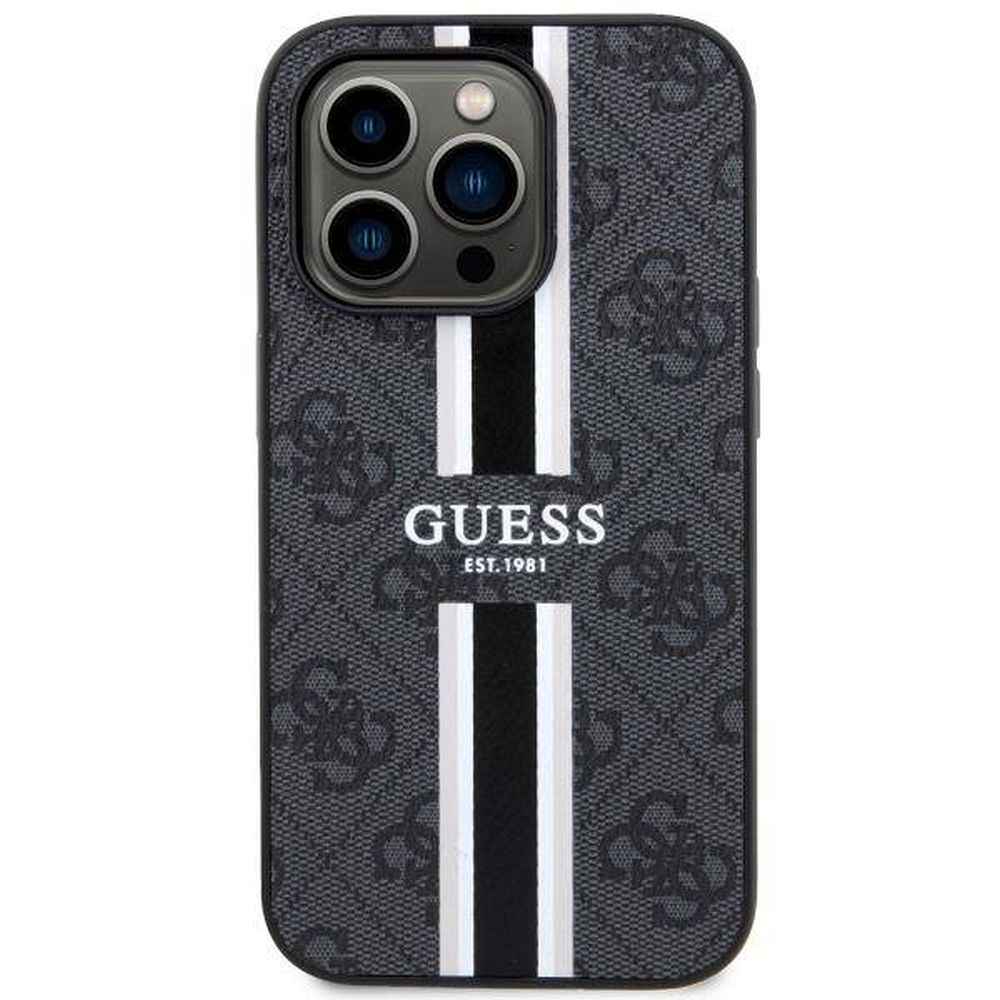 GUESS futerał do IPHONE 14 Pro Max kompatybilny z MagSafe GUHMP14XP4RPSK (4G Printed Stripes) czarny