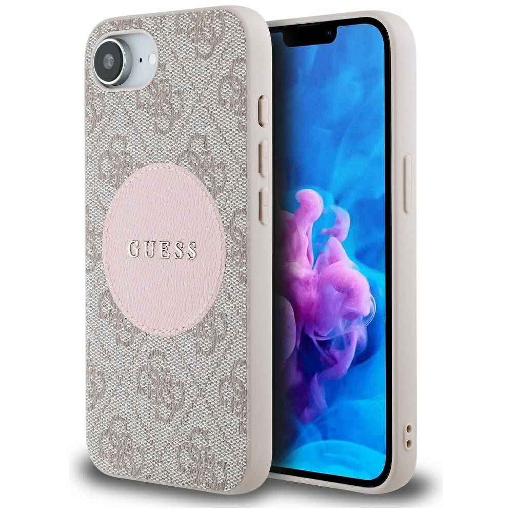 GUESS futerał do IPHONE 16e (SE 4 2025) kompatybilny z MagSafe GUHMPSE4P4PGRSGP (PU 4G Circle W/ Classic Logo) różowy