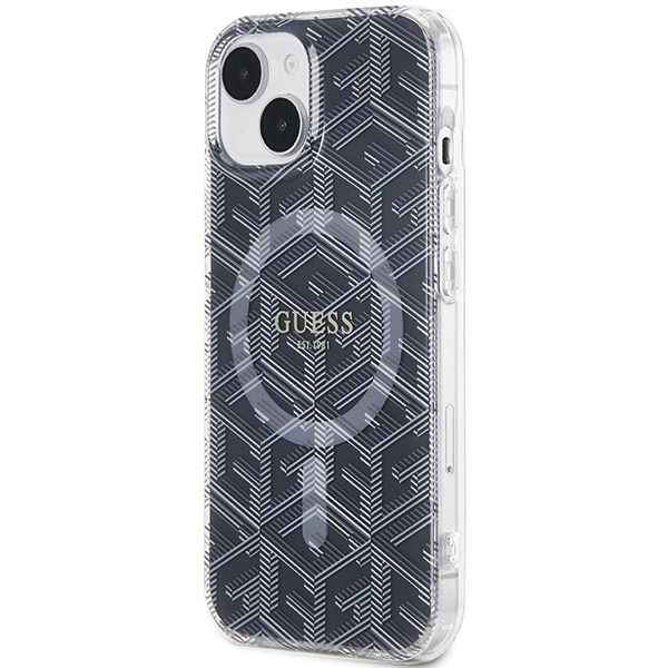 GUESS futerał do IPHONE 15 Plus kompatybilny z MagSafe GUHMP15MHGCUSTGK do iPhone 15 Plus (IML GCUBE) czarny