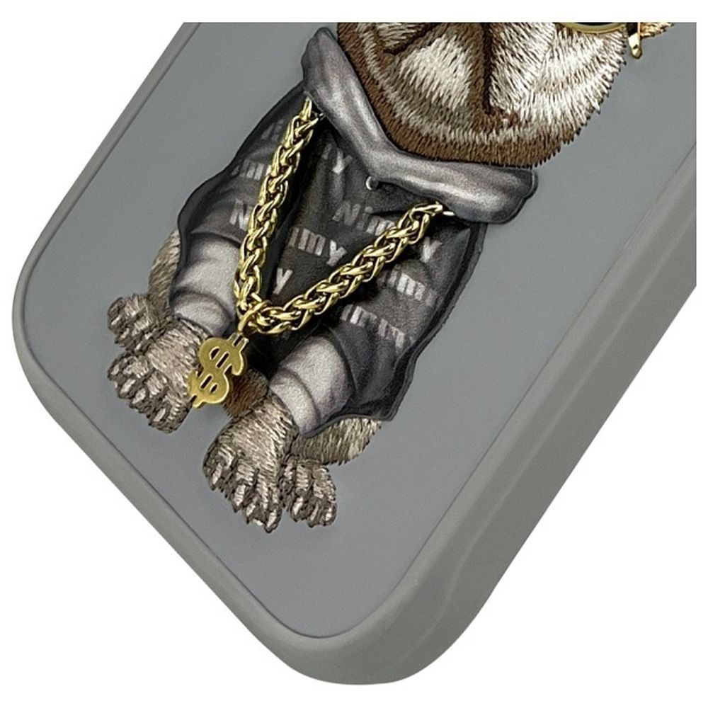 Grafika przedstawia NIMMY futerał GLASSES COOL DOG do iPhone 16 Pro Max szary