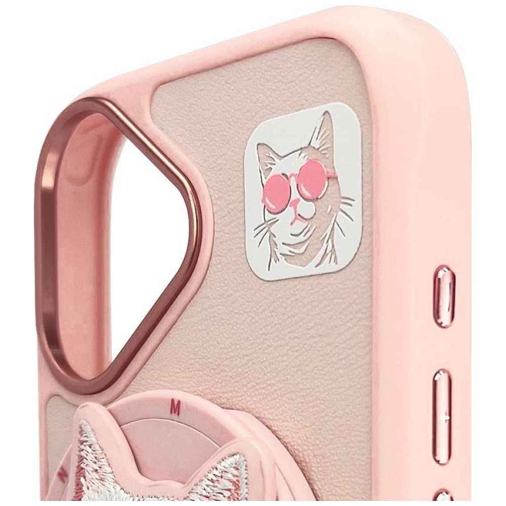 NIMMY futerał GLASSES COOL CAT kompatybilny z MagSafe do iPhone 16 różowy