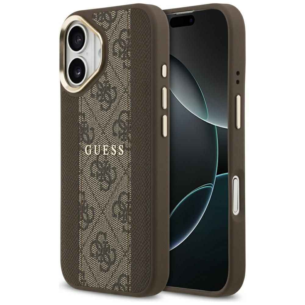 GUESS futerał do IPHONE 17 kompatybilny z MagSafe GUHMP17SPG4SEMCW (PU W/ 4G Stripe) brązowy